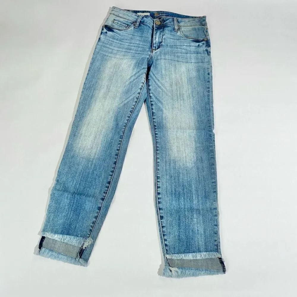 KUT Reese ankle straight leg fray hem jean